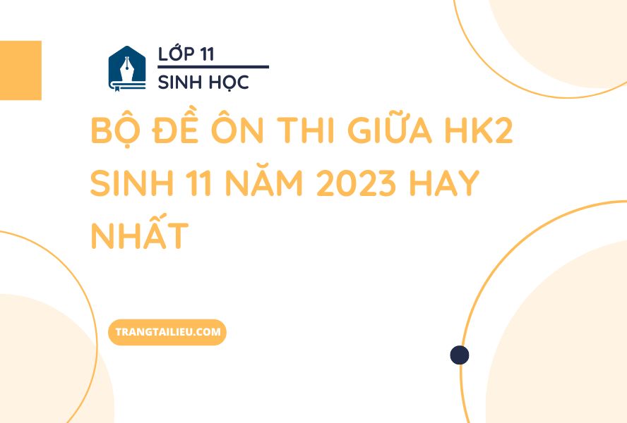 Bộ Đề Ôn Thi Giữa HK2 Sinh 11 Năm 2023 Hay Nhất