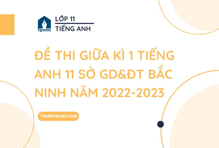 Đề Thi Giữa Kì 1 Tiếng Anh 11 Sở GD&ĐT Bắc Ninh Năm 2022-2023