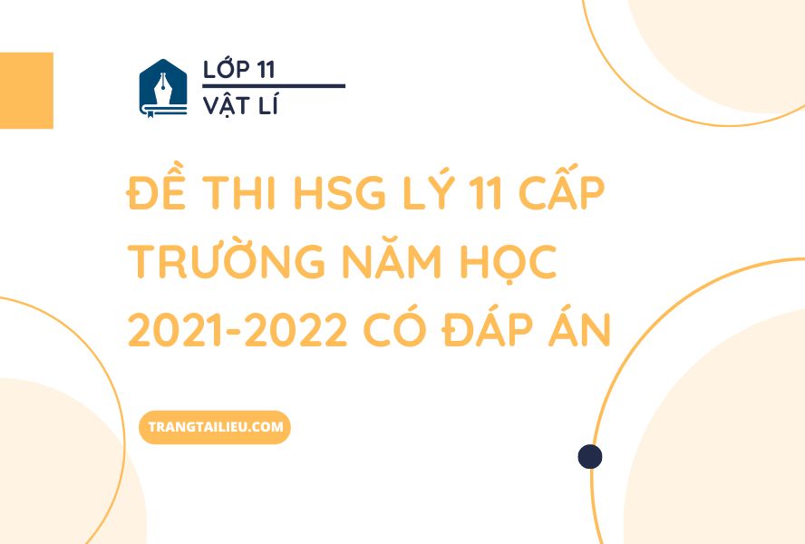 Đề Thi HSG Lý 11 Cấp Trường Năm Học 2021-2022 Có Đáp Án