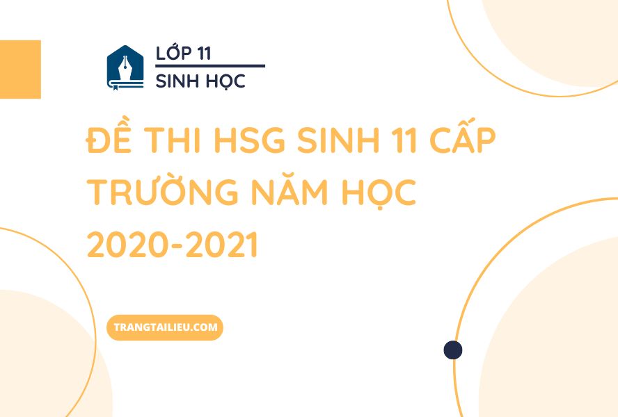 Đề Thi HSG Sinh 11 Cấp Trường Năm Học 2020-2021