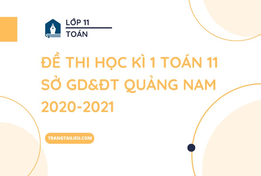 Đề Thi Học Kì 1 Toán 11 Sở GD&ĐT Quảng Nam 2020-2021