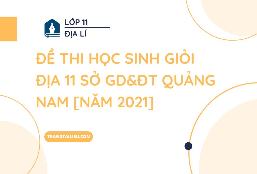 Đề Thi Học Sinh Giỏi Địa 11 Sở GD&ĐT Quảng Nam [Năm 2021]