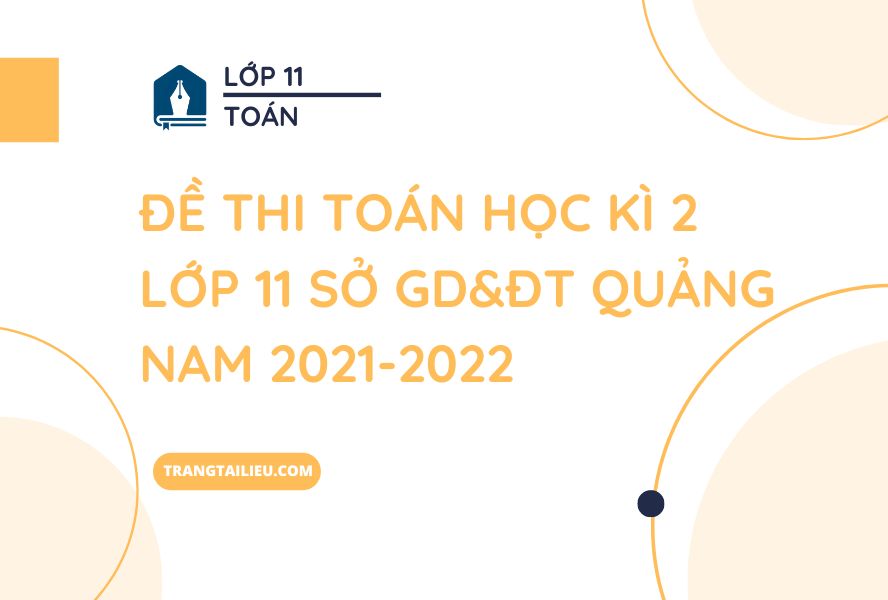 Đề Thi Toán Học Kì 2 Lớp 11 Sở GD&ĐT Quảng Nam 2021-2022